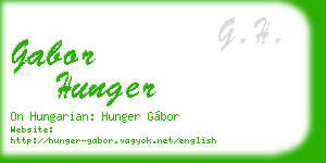 gabor hunger business card