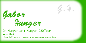 gabor hunger business card